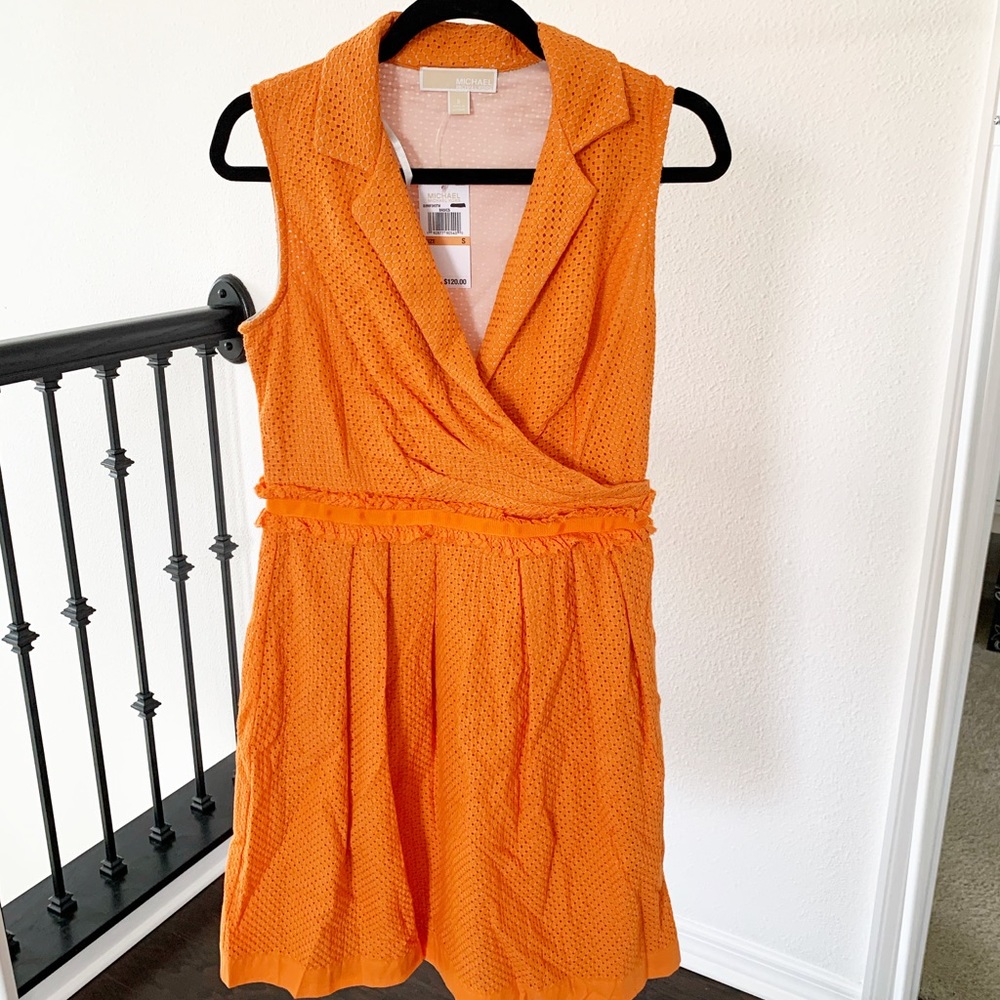 Michael Kors Eyelet Orange Dress NWT